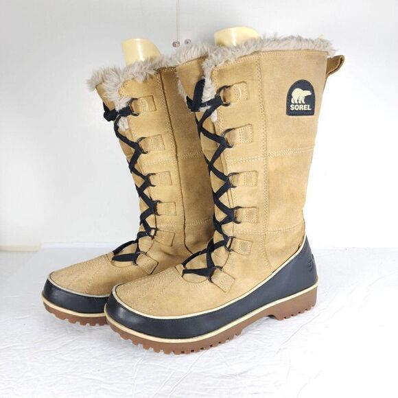 Sorel Women's TIVOLI II US10 Chestnut Suede Lined Faux Fur Winter Snow Boots - Picture 1 of 14
